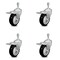 Service Caster 4 Inch Black Polyurethane Swivel 10mm Stem Caster Set with Total Lock Brake SCC-TSTTL20S414-PPUB-BLK-M1015-4 - alternate 1
